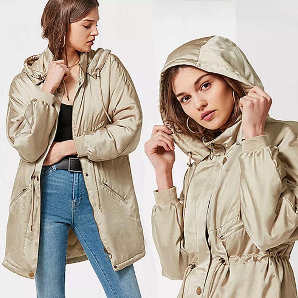 Urban Outfitters Mirabelle Satin Parka - Small - New
